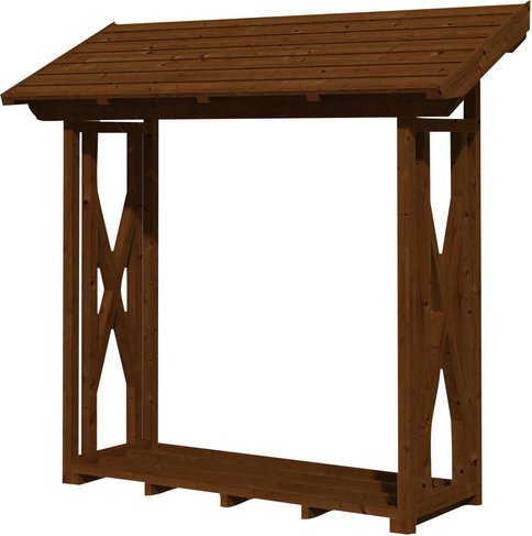 SKANHOLZ Kaminholzunterstand »Paul 1«, BxHxL: 240 x 229 x 88 cm, Nussbaum - braun