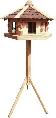 Thumbnail - PROMADINO Vogelhaus Knusperhäuschen mit Fußkreuz - braun