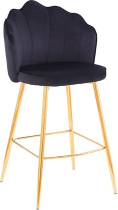 SalesFever Barhocker, Höhe: 100 cm, schwarz/goldfarben, 2 stk