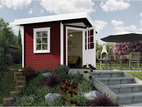 Thumbnail - WEKA Gartenhaus »213 Gr. 2«, Holz, BxHxT: 338 x 237 x 298 cm (Außenmaße inkl. Dachüberstand) - rot