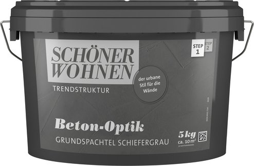 SCHÖNER WOHNEN FARBE Grundspachtel »Trendstruktur«, schiefer, 5 l, 2 m²/kg - grau