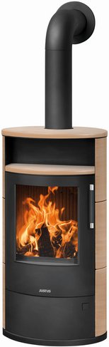 JUSTUS Kaminofen »Island 7 2.0«, hellbraun, Keramik, 7 kW - schwarz