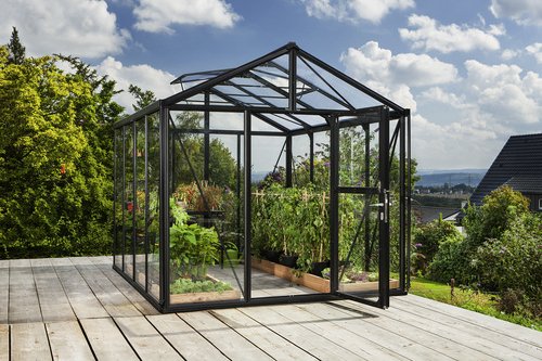 VITAVIA Gewächshaus »Zeus«, 8,1 m², Aluminium/Glas, winterfest - schwarz