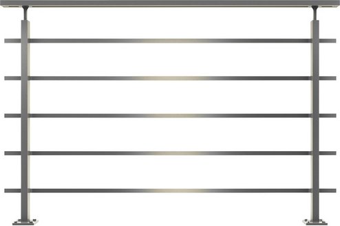 DOLLE Geländer, Aluminium, Länge: 150 cm - grau