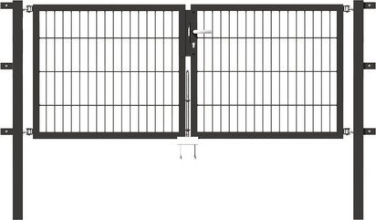 GAH ALBERTS Doppeltor »Flexo«, BxH: 224 x 800 cm, feuerverzinkter Stahl - schwarz