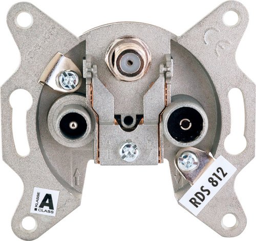 Thumbnail - SCHWAIGER Antennendurchgangsdose, MM-Breitband 12dB, 3-Loch F-Ans.f. Kabel