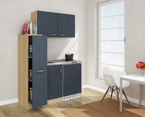 Thumbnail - RESPEKTA Miniküche »Levin«, mit E-Geräten, Gesamtbreite: 130 cm - grau