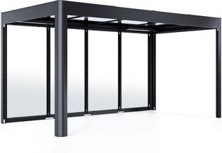 SunElements Pergola »SunCover«, Deluxe 4.2, (BxH): 443 cm x 229 cm, Wandstärke: 5 mm - schwarz