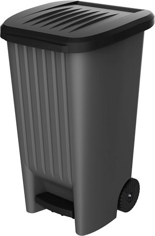 EDA Abfalleimer, 90 l, schwarz, Kunststoff