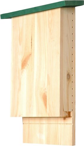 DOBAR Fledermauskasten, für Fledermaus, Kiefernholz, natur/grün - braun