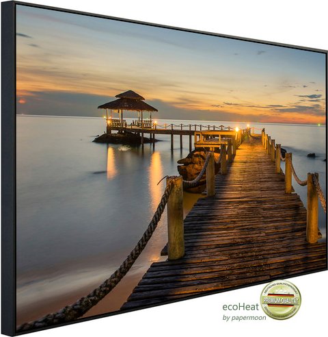 papermoon Infrarotheizung »EcoHeat - Bewaldeter Brückenpfeiler«, Matt-Effekt - bunt