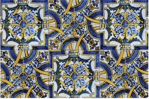 mySPOTTI Tischset »Sicilia«, rechteckig, Kunstleder, blau/weiß/gelb - bunt