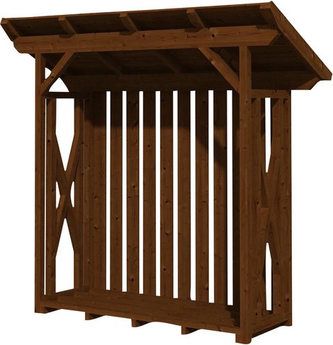 SKANHOLZ Kaminholzunterstand »Lars 1«, BxHxL: 240 x 234 x 102 cm, Nussbaum - braun