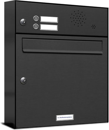AL BRIEFKASTENSYSTEME Briefkasten, Parteien: 1, Aufputzmontage, BxHxT: 38,5 x 45,6 x 11,6 cm - grau
