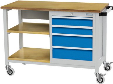 Thumbnail - Bedrunka + Hirth Werkbank, BxHxT: 120 x 88 x 54 cm, Gestell: Stahlblech - grau