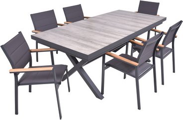 Thumbnail - GARDEN PLEASURE Gartenmöbelset »RANA«, 6 Sitzplätze, max. Belastung: 110 kg - grau