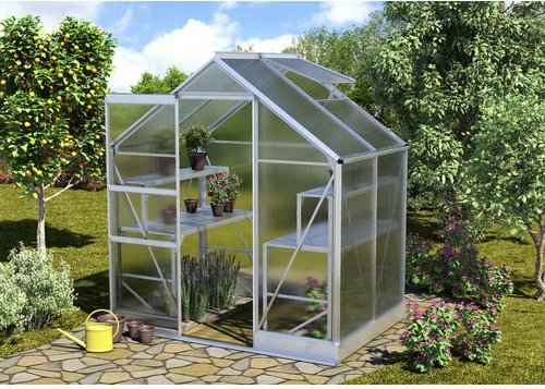 VITAVIA Gewächshaus »Apollo«, 2,5 m², Kunststoff/Aluminium, winterfest - silberfarben
