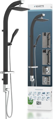 SCHÜTTE Überkopfbrause-Set »Madagaskar«, schwarz, eckig - silberfarben