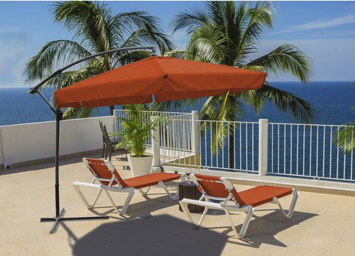 GARDEN PLEASURE Ampelschirm, Format: 300 cm cm, sechseckig, abknickbar - orange