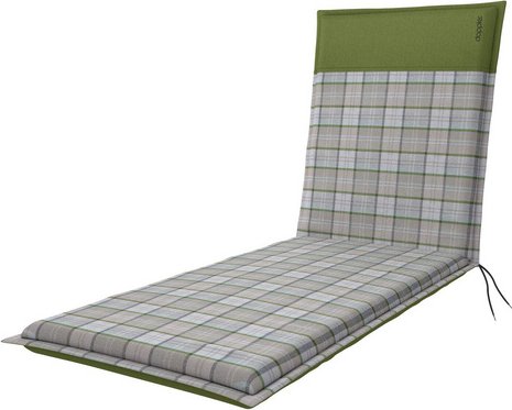 DOPPLER Auflage »Casa«, BxL: 60 x 195 cm, mit Uni-Muster, grau/beige/grün, für Gartenliegen - grau | beige | gruen