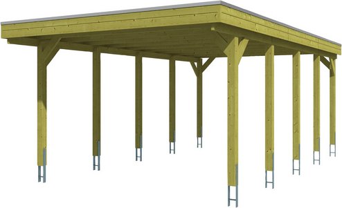 Thumbnail - SKANHOLZ Carport »Friesland«, BxT: 397 x 708 cm, Firsthöhe: 241 cm, imprägniert - gruen
