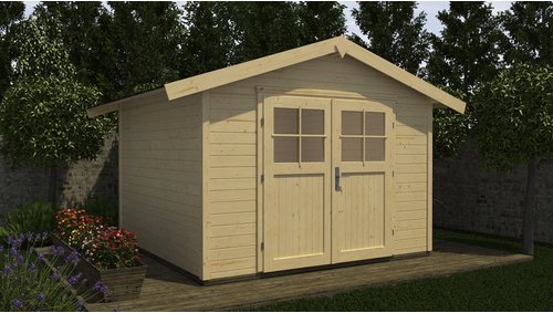 Thumbnail - WEKA Gartenhaus »122 Gr.4«, Holz, BxHxT: 380 x 249 x 235 cm (Außenmaße inkl. Dachüberstand) - beige