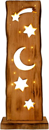 NÄVE LED Dekoleuchte, BxHxL: 2,5 x 27 x 16 cm, Holz - beige