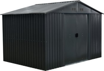 FLORAWORLD Gerätehaus »floraworld«, Metall, BxT: 301 x 303 cm (Außenmaße inkl. Dachüberstand) - grau