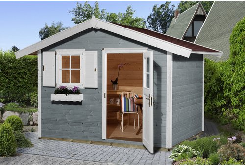 Thumbnail - WEKA Gartenhaus »123 Gr.3«, Holz, BxHxT: 390 x 247 x 238 cm (Außenmaße inkl. Dachüberstand) - grau