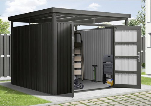 Mr. GARDENER Gartenhaus, Metall, BxHxT: 260 x 218 x 260 cm (Außenmaße) - grau