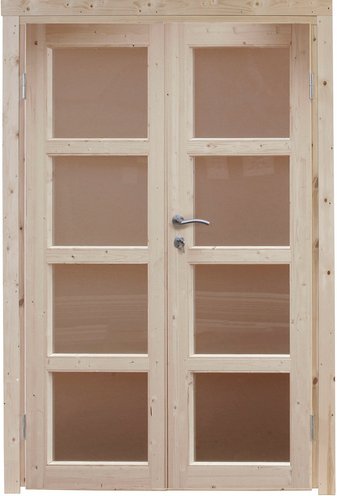 WOLFF FINNHAUS Einzelfenster »Tanja 28«, Leimholz, naturbelassen, für Gartenhäuser - braun