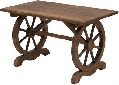 Outsunny Gartentisch, BxHxT: 113 x 65 x 60 cm, natur, Gestell aus Tannenholz - beige