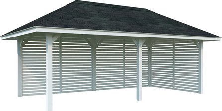 Thumbnail - PALMAKO Pavillon »Bianca«, Aufstellmaße BxTxH: 672 x 384 x 319 cm, lackiert, Holz - weiss