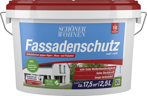 SCHÖNER WOHNEN FARBE Fassadenfarben »Fassadenschutz«, , weiß, matt, 2,5 l - weiss