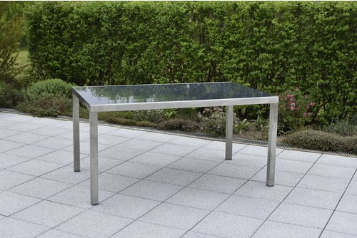 MERXX Gartentisch »Lucca«, BxHxT: 150 x 75 x 90 cm, Tischplatte: Sicherheitsglas - silberfarben