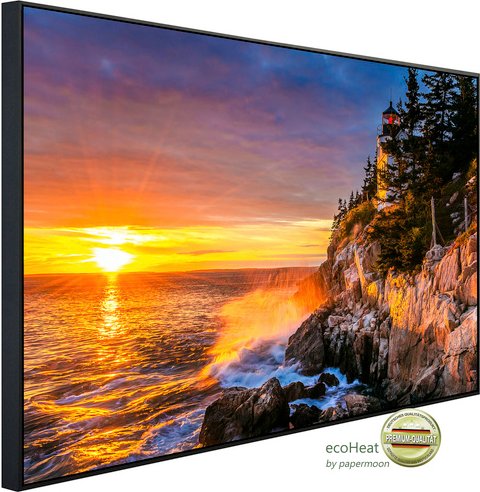 papermoon Infrarotheizung »EcoHeat - Leuchtturm bei Sonnenuntergang«, Matt-Effekt - bunt