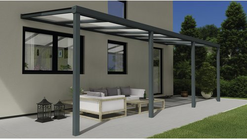 GARDENDREAMS Terrassenüberdachung »Easy Edition«, Breite: 700 cm, Dach: Polycarbonat (PC), anthrazit - grau