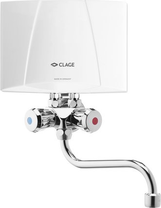 CLAGE Kleindurchlauferhitzer, 3,5 kw , 13,5 x 18,7 cm, untertischmontage - weiss