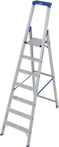 Thumbnail - KRAUSE Stufen-Stehleiter »STABILO«, 7 Sprossen, Aluminium - silberfarben