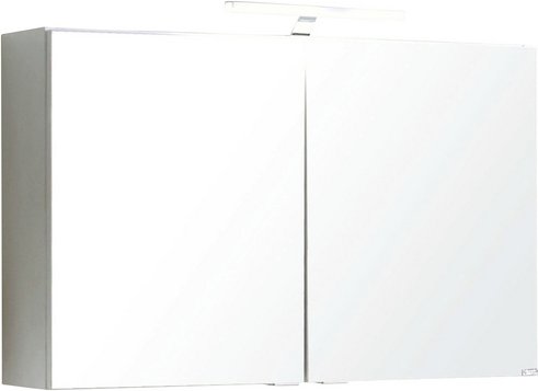 HELD MÖBEL Spiegelschrank »Siena«, 2-türig, LED, BxH: 80 x 65 cm - weiss