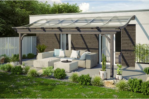 SKANHOLZ Terrassenüberdachung »Verona«, Breite: 648 cm, Dach: Polycarbonat (PC), schiefergrau