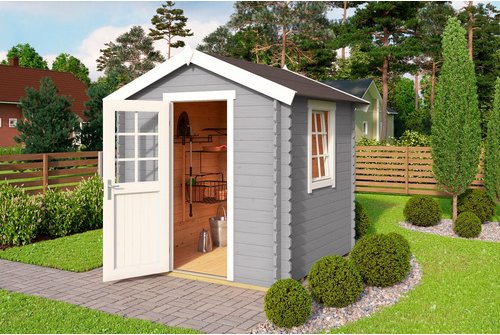 Thumbnail - LASITA MAJA Gartenhaus »Wels 1«, Holz, BxHxT: 231 x 245,1 x 220 cm (Außenmaße inkl. Dachüberstand) - grau