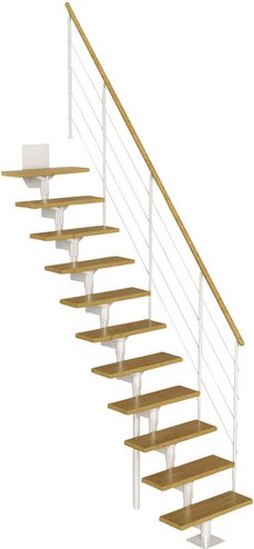 DOLLE Mittelholmtreppe, Metall, 11 Stufen, max. Geschosshöhe - weiss
