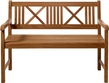 Cinas Gartenbank »Rosenborg«, 2er, Teak, (LxHxT): 120 x 89 x 58 cm - braun