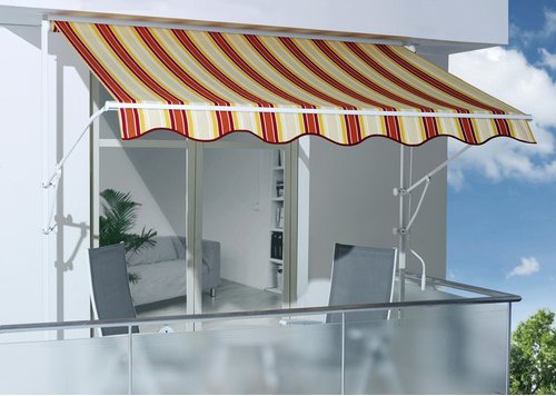 SPETTMANN Markise »LINE«, BxT: 200x160 cm, weiss/rot/gelb/orange/creme gestreift