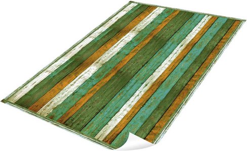 mySPOTTI Vinyl Teppich »Jannis«, BxL:203 cm x 136 cm, grün|weiß|orange