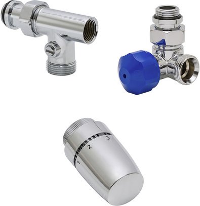 SCHULTE Thermostat-Set, BxHxL: 91 x 120 x 112 mm, chromfarben - silberfarben