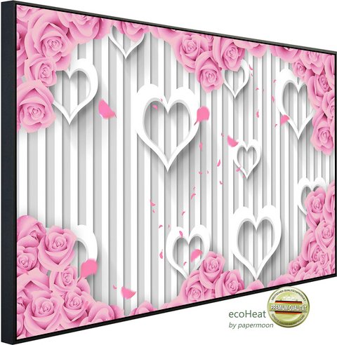 Thumbnail - papermoon Infrarotheizung »EcoHeat - Muster mit Blumen und Herzen«, Matt-Effekt - bunt