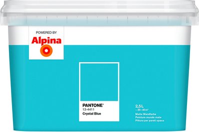 ALPINA Wandfarbe »PANTONE«, Crystal Blue, matt, 2,5 l - blau