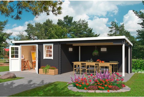 LASITA MAJA Gartenhaus »Reno«, BxHxT: 780 x 210,9 x 313,9 cm (Außenmaße inkl. Dachüberstand), Holz - grau